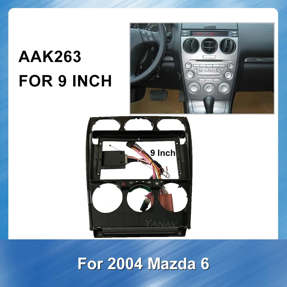 2 din Автомобильная аудиосистема dvd лицевая рамка панель для Mazda 6 2004 автомобильное