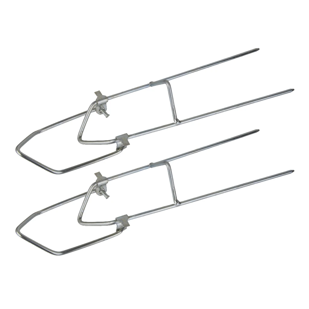 2x Folding Metal Fishing Rod Pole Stand Bracket Holder Rest Rack Adjustable Angle