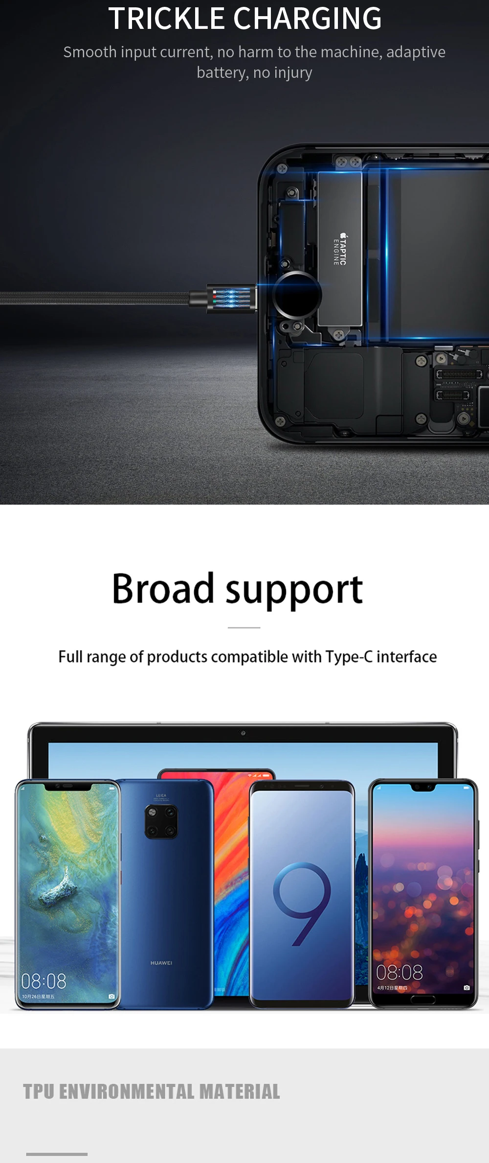 Весенний Портативный USB кабель для смартфона 2.4A Micro usb type C быстрое зарядное устройство кабель для передачи данных провод для зарядного устройства для Xiaomi Huawe