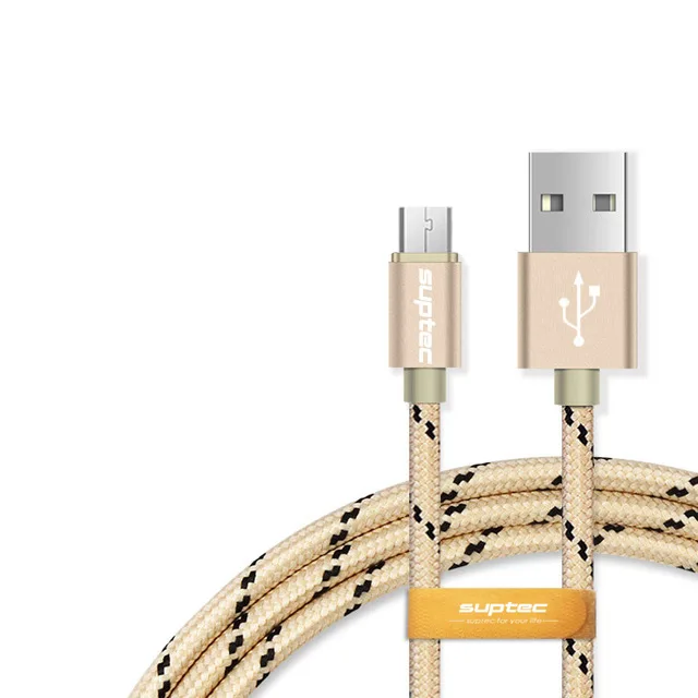 SUPTEC 3 м Micro USB кабель 2.4A Быстрый кабель синхронизации данных и зарядки для samsung huawei Xiaomi LG Andriod Microusb Кабели для мобильных телефонов - Цвет: Gold
