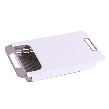 

Kitchen Thickening Home Non Slip Sink Hanging Telescopic Easy Clean Drain Basket Multifunctional Cutting Chopping Board Food