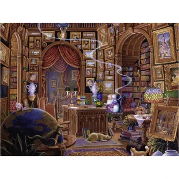 

5d Diy Diamond Painting Crystal Diamond Painting Needlework Kits For Embroidery Cross Stitch Mosaic Kit Library scenery