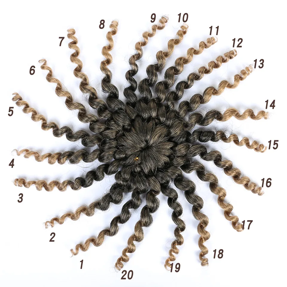

WTB 8inch Ombre Jumpy Wand Curl Crochet Braids 20 Roots Jamaican Bounce Synthetic Crochet Hair Extension for Black Women
