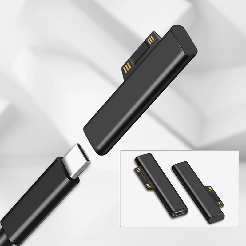 1Pc Surface Book Type C Female PD Fast Charging Plug Converter for Surface Pro 3 4 5 6 Go Connector for USB C Female Adapter