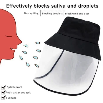 

Full Face Masks Dust-proof Face Shield Protective Cover Transparent Face Eyes Protector Safety Mask hat washable reusable mask