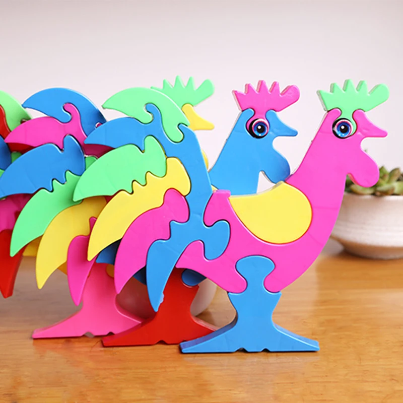 

Huilong Cartoon Jigsaw Puzzle Imitation Anime Parent-child Educational Toys Explosion Models Baby Early Education Chicken