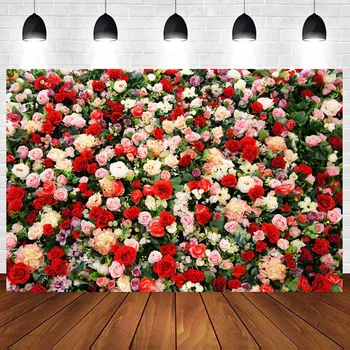 

Rose Flower Vinyl Photography Background Wedding Decorate Wall Backdrops Birthday Party Photocall Photo Studio