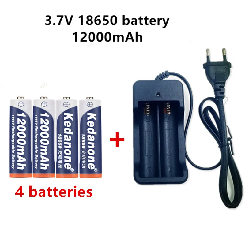 18650 Батарея Перезаряжаемые 3 7 V 12000 мА/ч Ёмкость Li-Ion для фонарик Фонарь + Зарядное