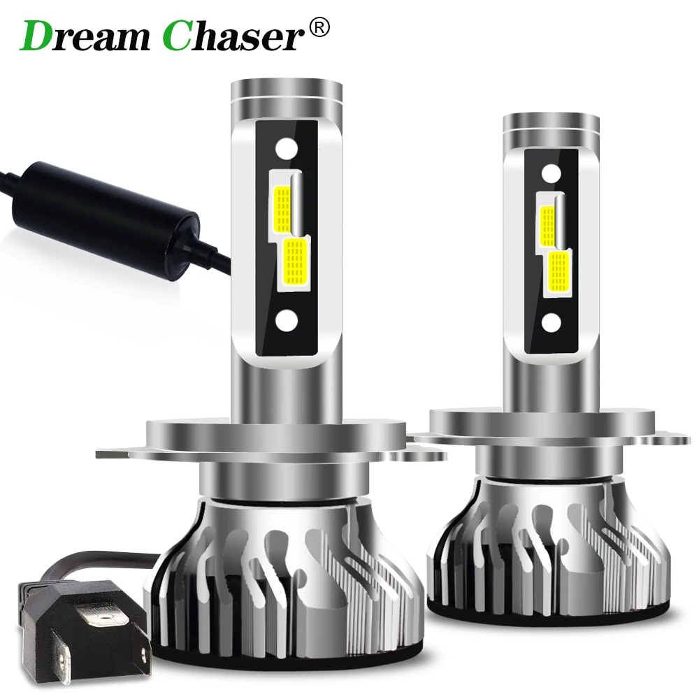 

Dream chaser 2pcs car headlight H7 LED H4 LED H1 H11 H3 9005 9006 HB3 72W 8000LM 6000K 12V 24V Auto Headlamp COB Fog Light Bulb