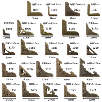 

10-30pc/pack Antique bronze Corner Protectors Metal Angle Brackets for Photo Album Menu Notepad Bag Folder Decor mini hardware
