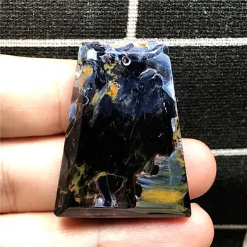

Top Natural Blue Yellow Pietersite Pendant Jewelry For Woman Man Rectangle Crystal 37x28x7mm Beads Strong Energy Stone AAAAA
