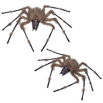 

Halloween New Large Yellow Hair Six-Eyed Spider Ghost Festival Venue Layout Props Horror Bar KTV Decoration (Yellow-2)