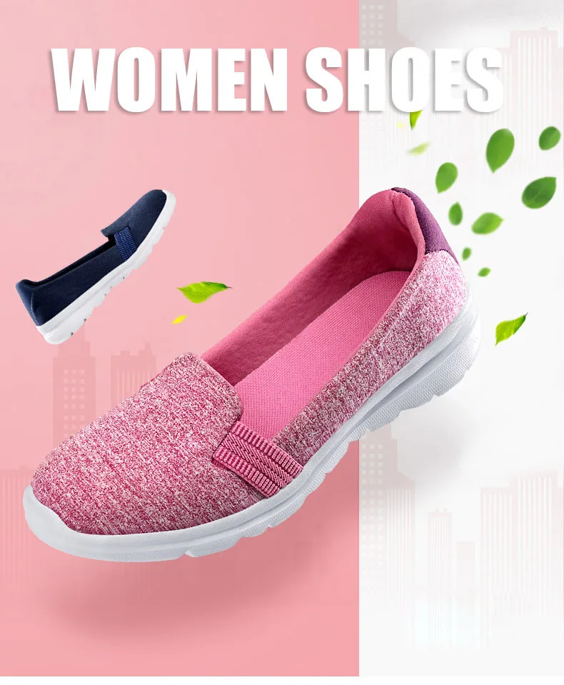 2020 Spring shoes woman sneakers shoes women Breathable Mesh shoes ballet flats ladies slip on flats loafers shoes Plus size (1)