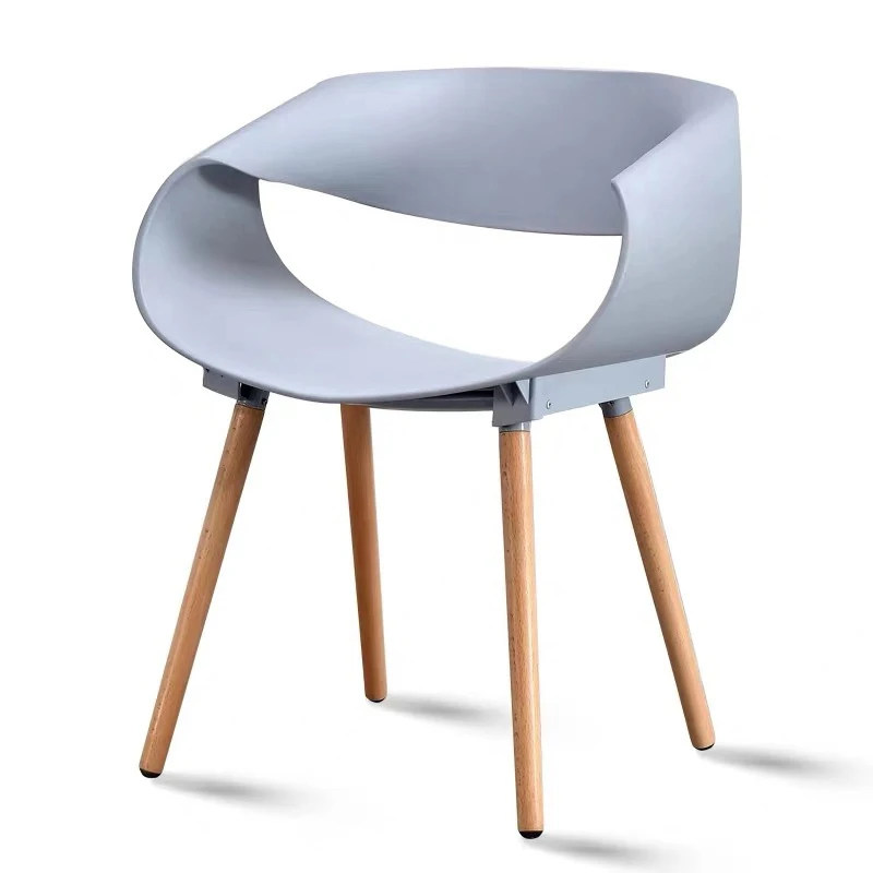 

2 pcs dining plastic chair set scandinavian fashionable modern plastic chair, solid wood chair, coffee chair
