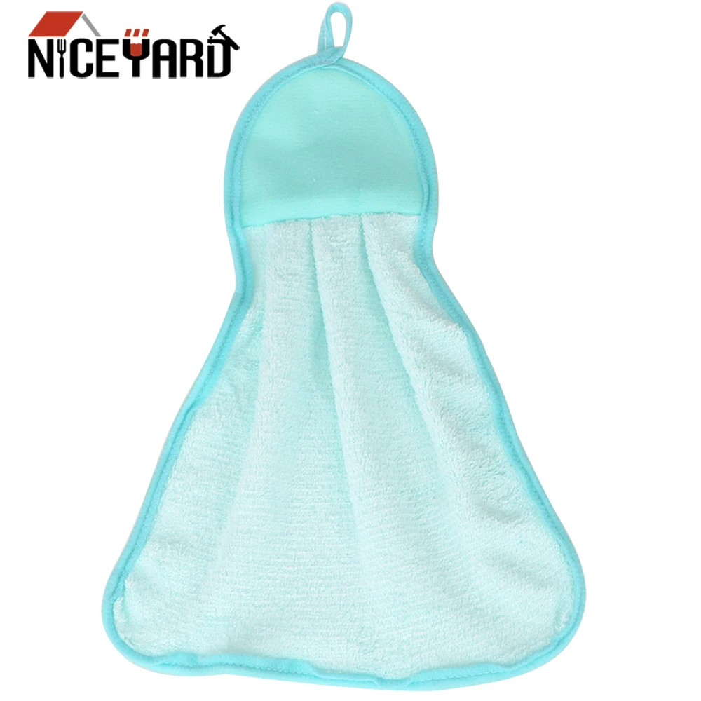 NICEYARD Dishcloths Kitchen Cloth Water Absorption Candy Colors Soft Coral Velvet No Lint Can Be Hung Hanging Hand Towels