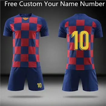 

2019 Football jerseys Boys and girls Soccer Clothes Sets Men child Futbol Barcelona Training Uniforms Kids Soccer Training set