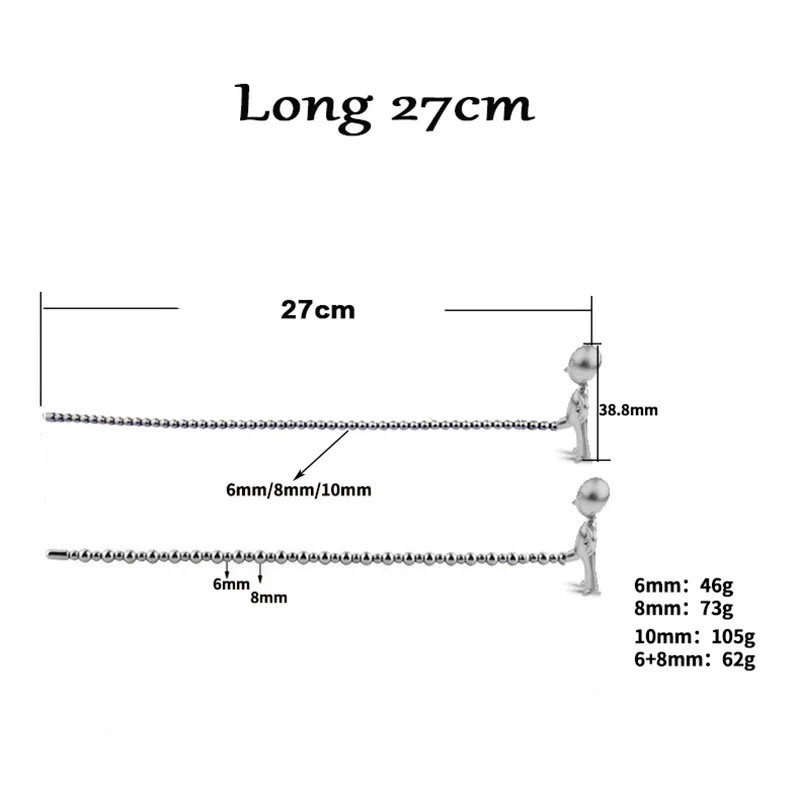 Metal Small Sagittarius Eye Irritation Pull Bead Urethra Blockage Expansion Plunger Bending Sex Toy For Man Urethral Stimulation