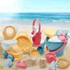 Beach Toys for Kids Gifts 5-17pcs Baby Beach Game Toys Children Sandbox Set Kit Summer Toys for Beach Play Sand Water Play Cart 3