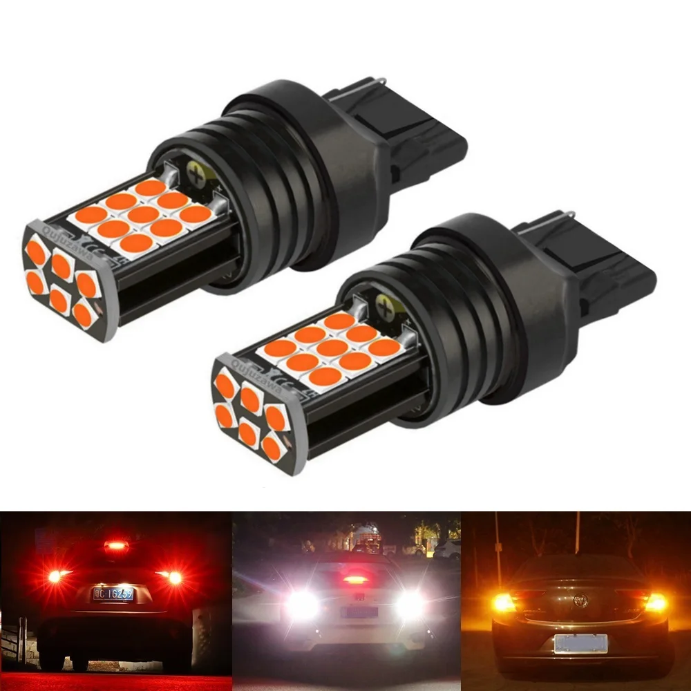 Новые супер ярсветодиодный Светодиодные Автомобильные фонари T20 7440 W21W WY21W задние