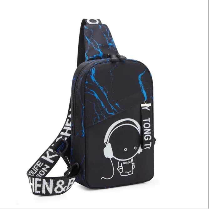 Blue lightning Anti Theft Luminous small crossbody bags for women messenger bags men casual sling chest bag waterproof travel shoulder bag pack - Цвет: Blue lightning
