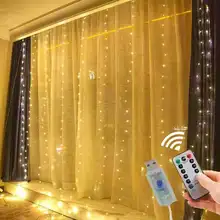 3M Led Curtain Garland USB String Lights Fairy Festoon with Remote Christmas Wedding Holiday New Year Decoration 2022 for Home