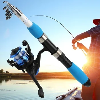 

Fishing Rod Full Kits With Telescopic Fishing Rod And Spinning Reel Baits Hooks Saltwater Freshwater Travel Pole Set