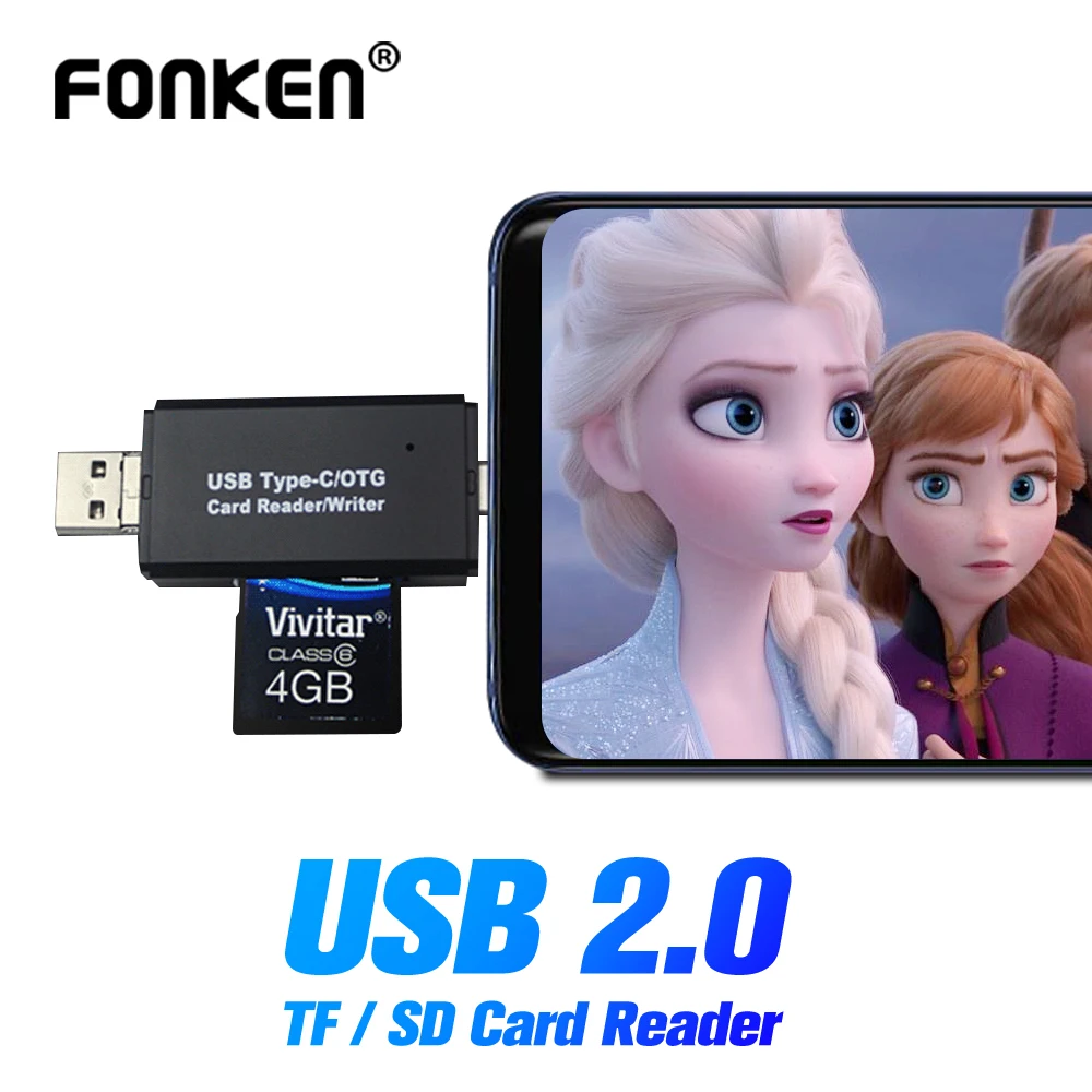 FONKEN 5in1 Card Reader USB OTG Adapter TF SD PC Phone Memory 4 in 1 Tablet storage card Mini Cardreader | Компьютеры и офис