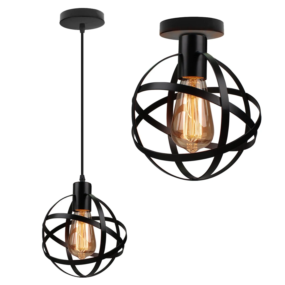 Modern Nordic Led Pendant Lights Retro Iron Led Hanging lamp Spherical Light Home Living Room Kitchen Light Fixture Decoration afbeelding