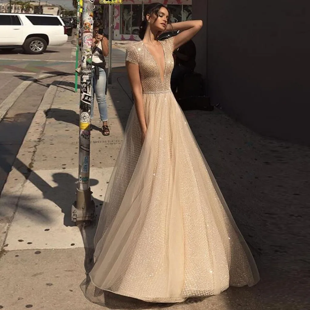 Sequined Sexy Women Party Dress 2020 New Winter Autumn Sexy V-neck Patchwork Maxi Dress Casual Dresses Woman Party Night Drop