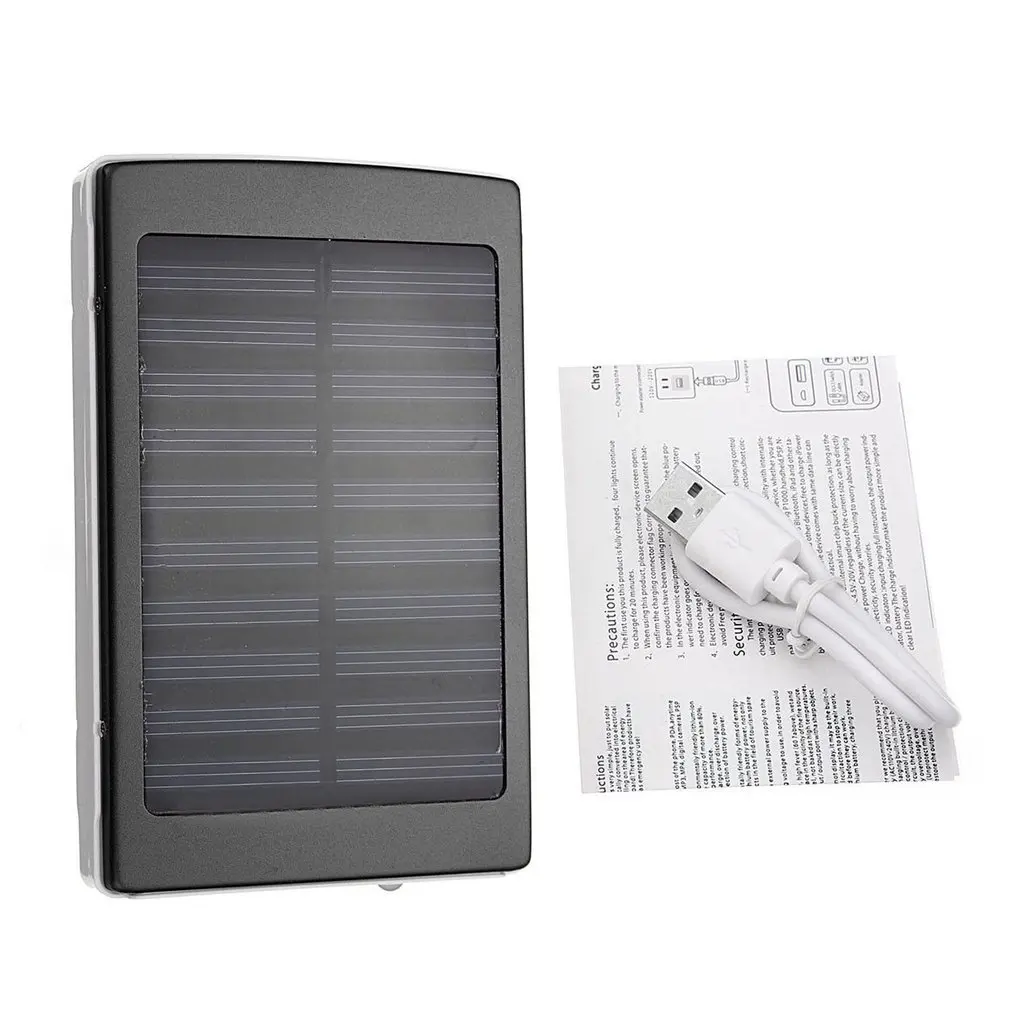 Портативный внешний аккумулятор с солнечной панелью и большой емкостью 50000 мА/ч, Внешнее зарядное устройство для смартфонов, акция, новинка - Цвет: black