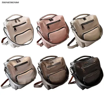 

Fashion Women Lady School Leather Girls Backpack Travel Rucksack Shoulder Bag THINKTHENDO 2019 New