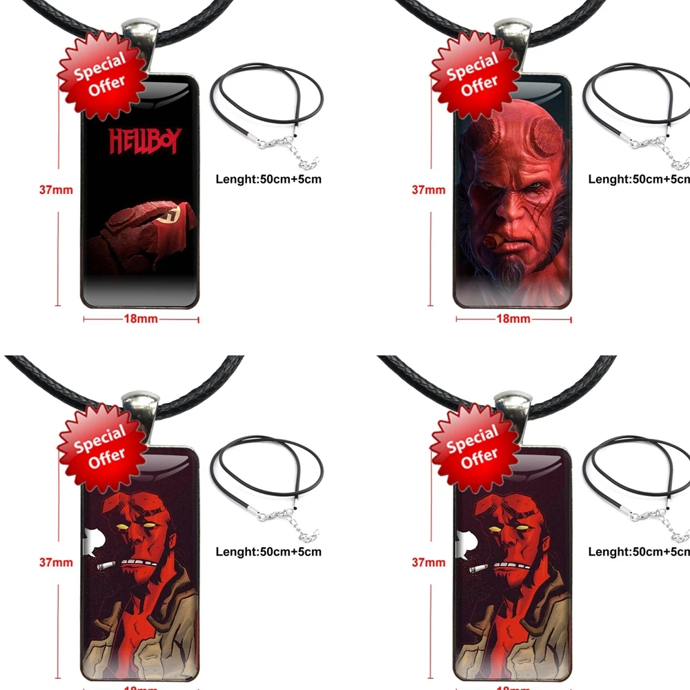 Официальное модное ожерелье с кабошоном из стекла Hellboy Rise женское со стальным