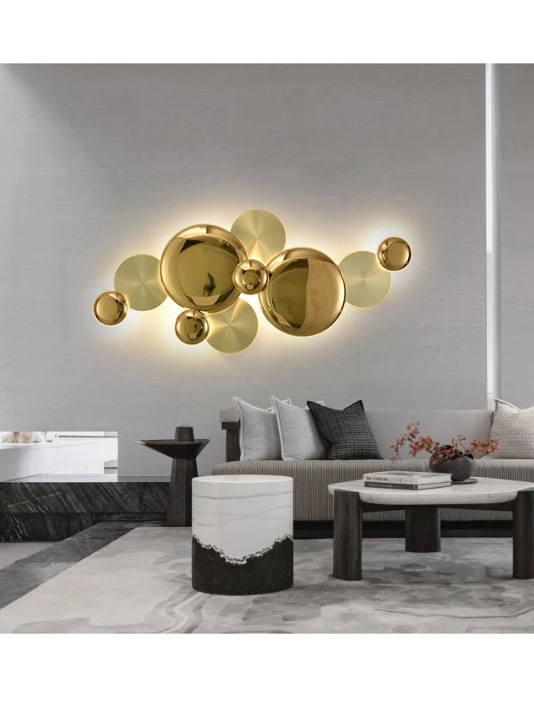 Farbe : Brass RJW LED Modern Light Wandlampe/Kupfer Wohnzimmer Schlafzimmer TV Hintergrund Wandbeleuchtung Haus