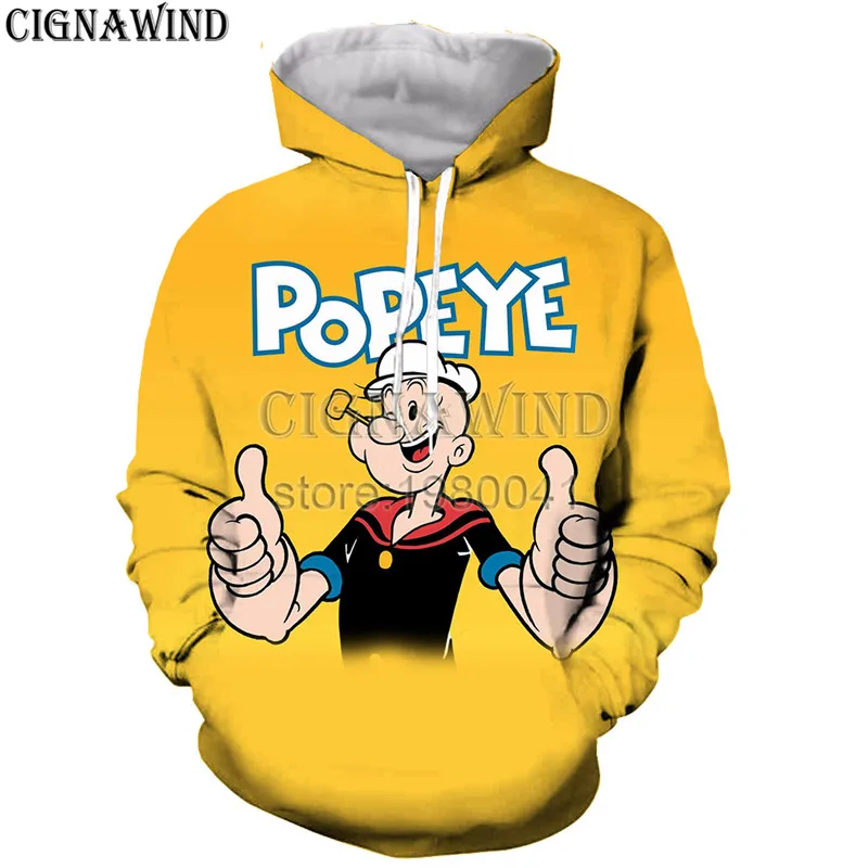 Мода мультфильм аниме Popeye толстовки 3D печатных MenWomen спортивные костюмы новые Harajuku толстовки хип хоп мультфильм толстовка уличная - Цвет: 02