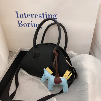 

Solid Color Simple Mini Saddle Bag PU Leather Crossbody Shell Bags for Women 2020 Summer Fashion Sweet Shoulder Handbags