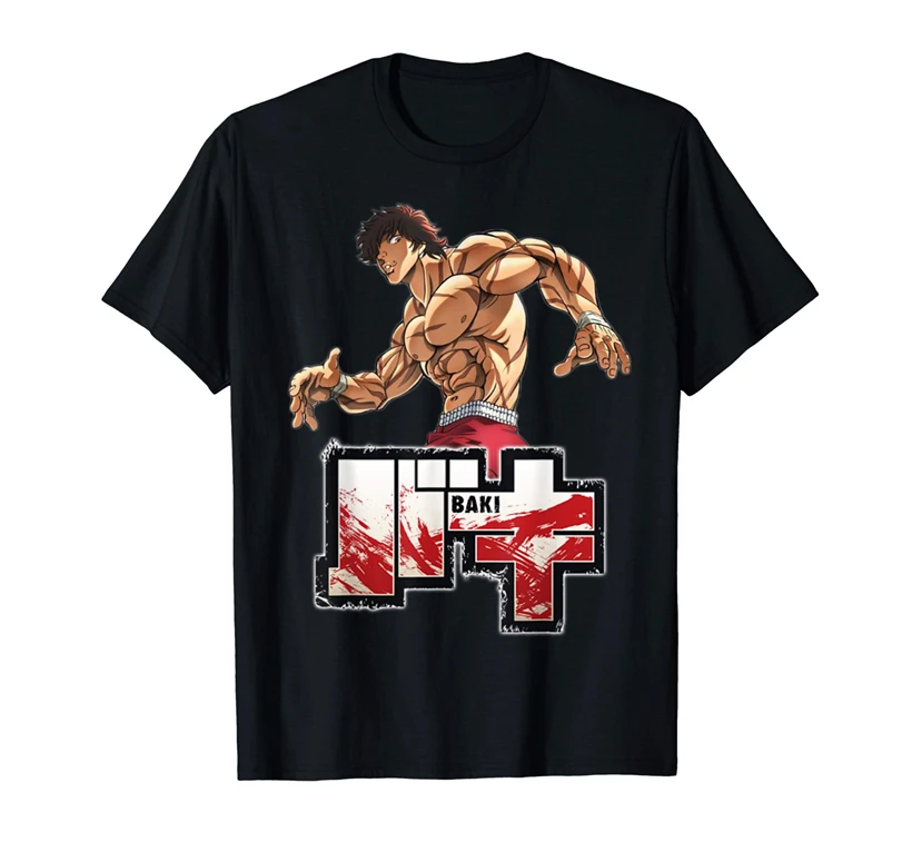 Baki Hanma The Grappler аниме унисекс черная футболка S-6Xl модная | Мужская одежда