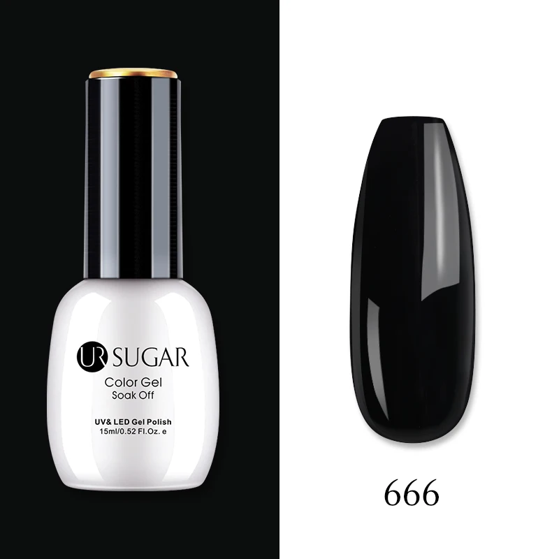 666 Ur Sugar, 15 мл, Цветной Гель-лак, гибридный лак для ногтей, для маникюра, УФ-светодиодный Полупостоянный гель для ногтей, впитывающий Гель-лак, базовое верхнее покрытие - Цвет: 666