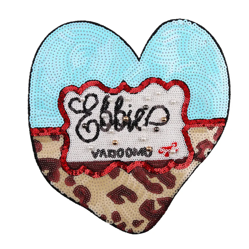 

1Pcs Large 3D Bead Heart Iron on Sequined Embroidery Sticker Patches for Clothing DIY Fashion Applique Decoration LSHB967