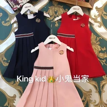 Модное платье принцессы без рукавов для маленьких девочек; Новинка года; сезон весна-лето; праздничное детское платье для девочек; ; одежда для малышей; N6910