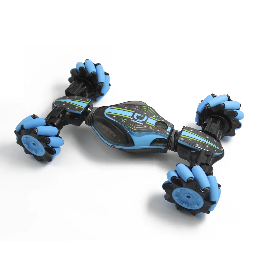 2.4GHz 4WD RC Stunt Car Off Road Car RC Deformable All-Terrain Double-Sided Car with Gesture Sensor Watch Lights Music Kids Toy