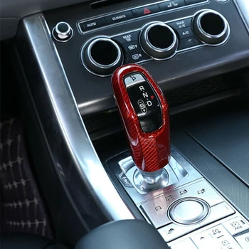 

Car Gear Shift Knob Cover Red Center Accessory Parts Carbon Fiber Protector New