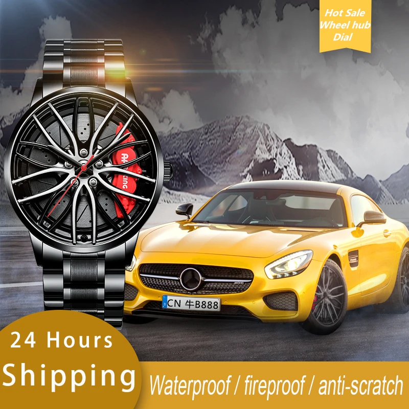 

NIBOSI Men Car Wheel Watch Sport Waterproof Men's Watches Custom Design Rim Hub Creative Quartz Wristwatch new Relogio Masculino