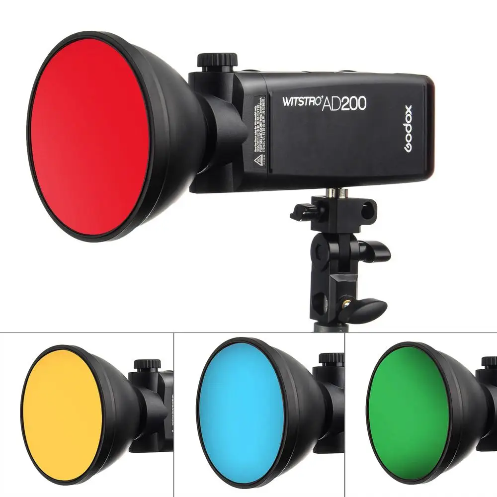 Godox-4-Color-Gel-Pack-AD-S11-Honeycomb-Grid-and-AD-S2-Standard-Reflector-for-AD200