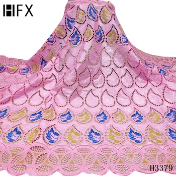 

HFX Pink lace fabric New rich African Bazin fabrics 2020 Bazin Brocade tissus Bazin Riche Cord laces fabric with Brode F3379