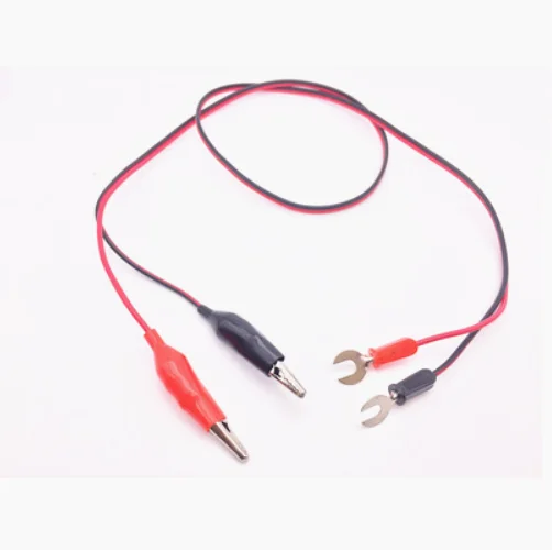 Cable de entrenamiento de cocodrilo de prueba a horquilla en forma de U, cable de conexión de circuito de experimento físico