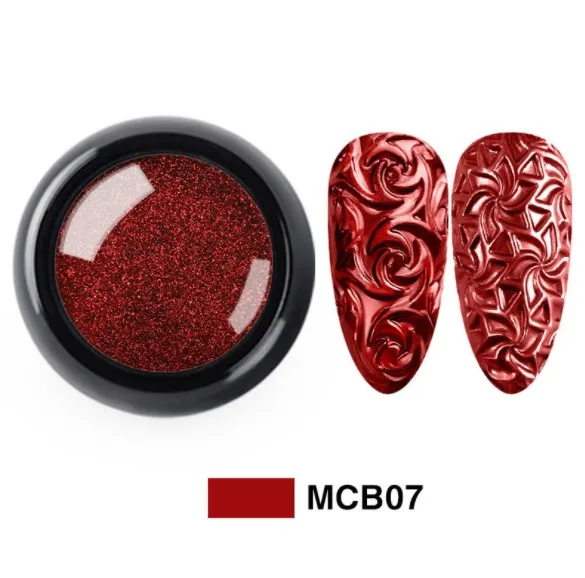 Silicone Nail Art Template - Chrome Pigment Dust