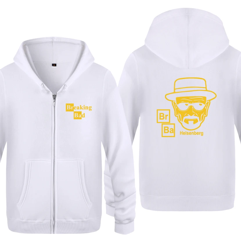 BREAKING BAD HEISENBERG свитшоты мужские мужские с молнией с капюшоном флисовые толстовки кардиганы