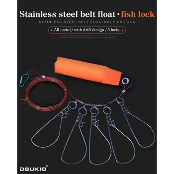 

MeterMall Fishing Lock Buckle Stainless Steel Live Fish Lock Belt Fishing Stringer Fishing Tackle for Accessories