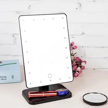 10X Magnifier LED Touch Screen Makeup Mirror Portable 20 LEDs Lighted Cosmetic Adjustable Vanity Tabletop Countertop frameless vanity mirror with light hollywood makeup lighted mirror 3color light cosmetic mirror adjustable touch screen 58 46cm