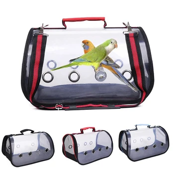 

Outdoor Travel Transport Parrot Cage Bird Carriers Accessories Pvc Transparent Breathable Parrot Handbag